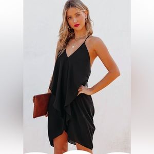 HALTER RUFFLE DRESS - Size L